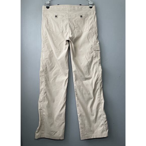 PrAna Pants Womens Size Large Khaki Tan Low Rise Cargo Nylon Hiking Gorpcore - Picture 5 of 14